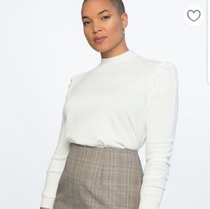 Eloquii Puffed Shoulder Turtleneck Sweater